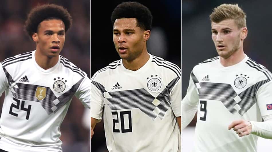 Montagem Leroy Sané Serge Gnabry Timo Werner