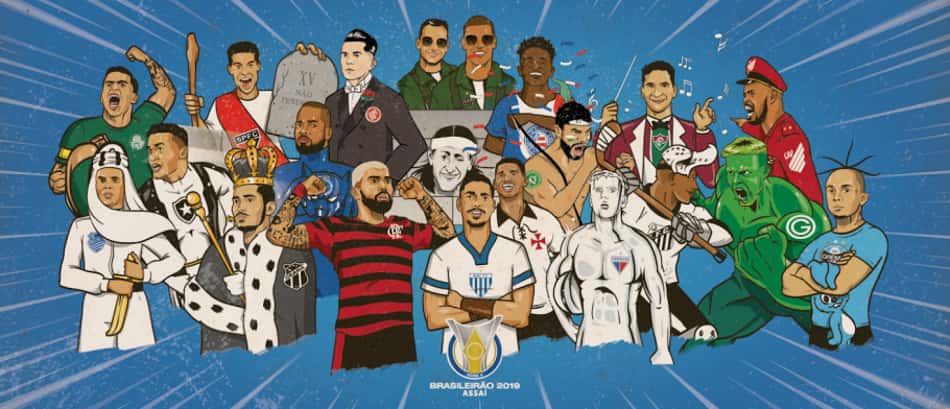 Ilustrações dos 20 clubes do Brasileirão foram destaques em rede social; veja (nesta galeria) todos os jogadores desenhados 