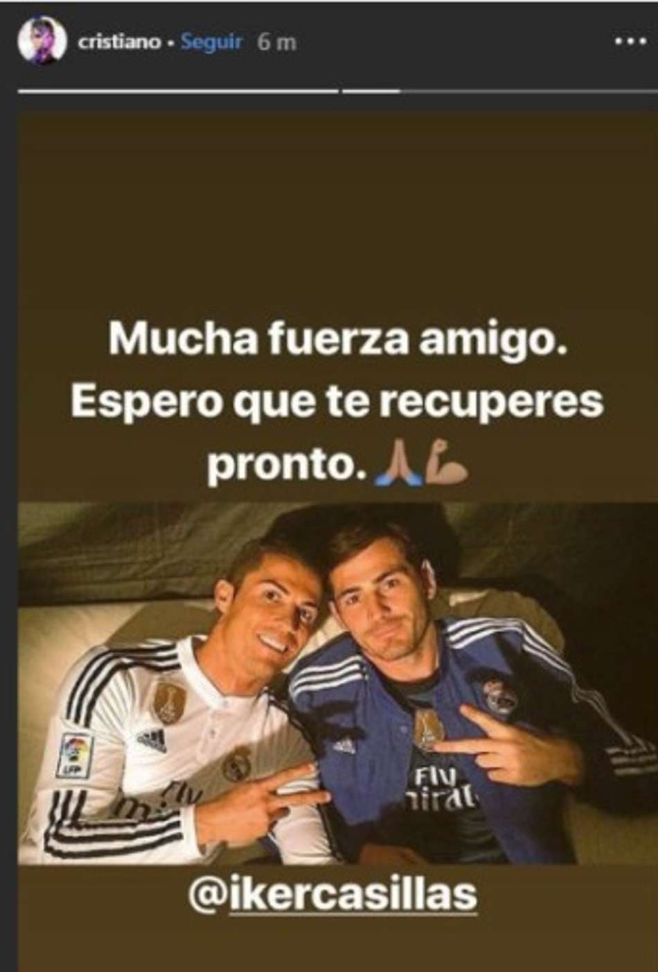 Cristiano Ronaldo presta solidariedade a Casillas