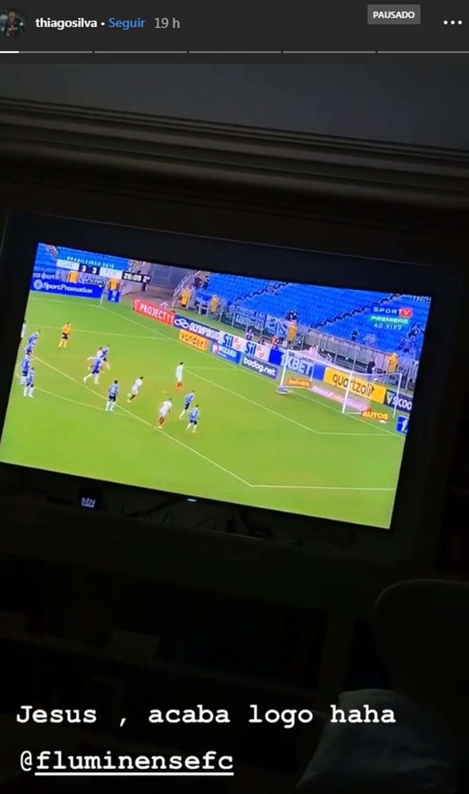 Thiago Silva comemora virada do Fluminense