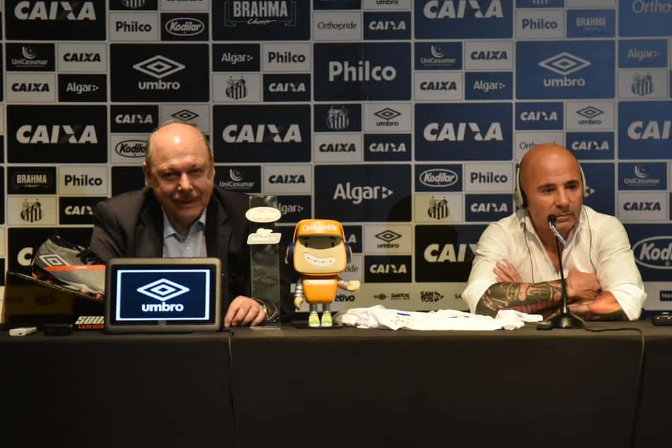 José Carlos Peres e Jorge Sampaoli - Santos