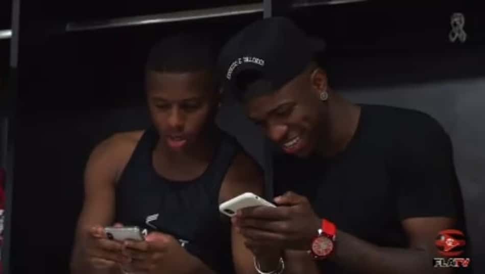 Vinicius Jr visita o Fla