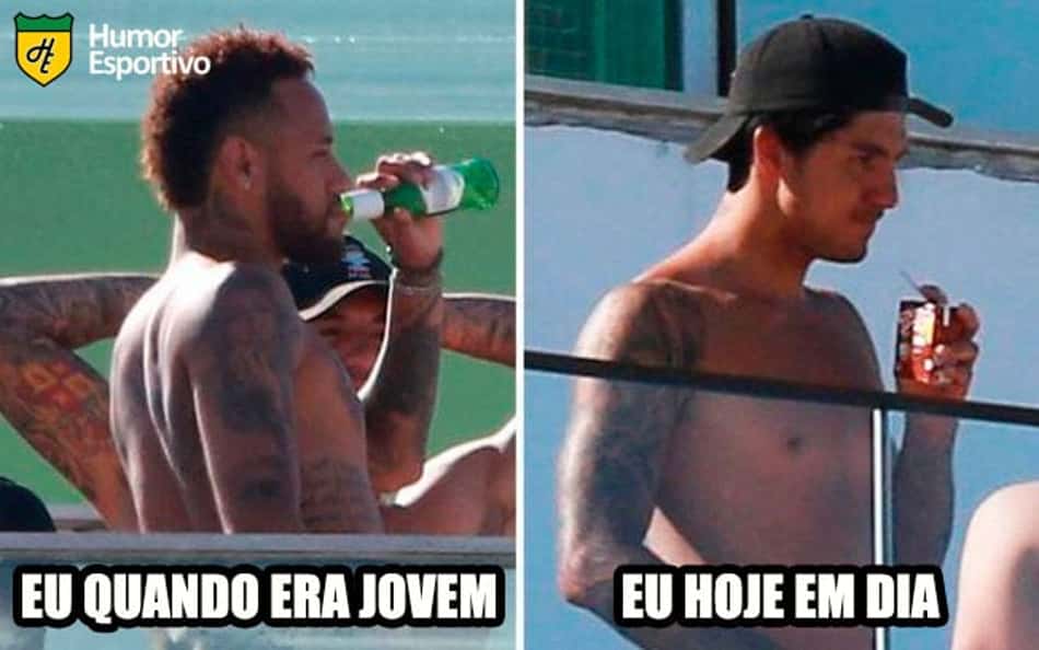 Neymar e Medina viram meme após fotos com cerveja e Toddynho