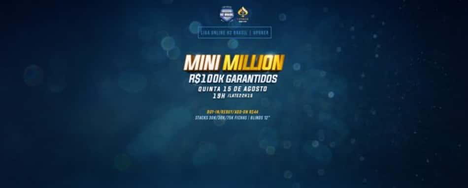 Liga Online H2 Brasil: Mini Million com R$ 100 mil garantidos é hoje!