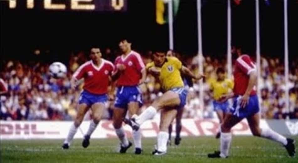 Jogada de Careca - Brasil x Chile (Reprodução)