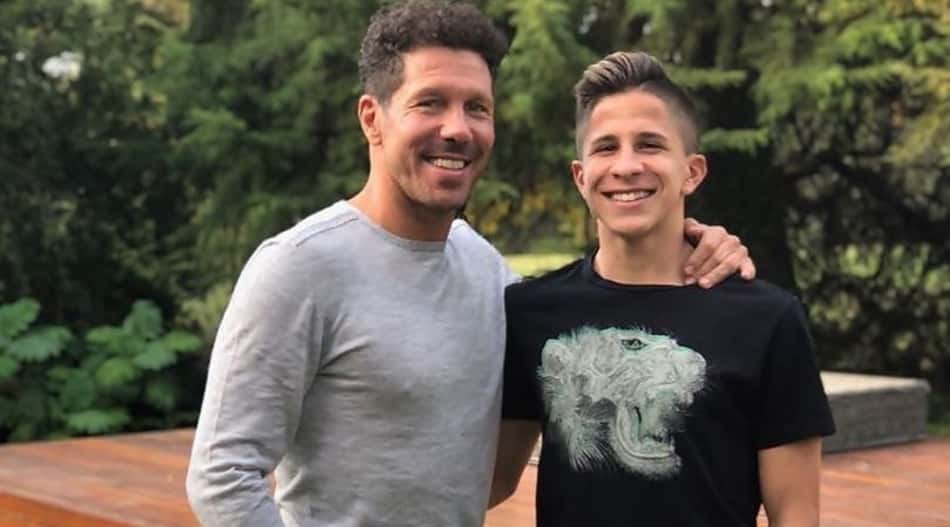 Diego Simeone vibra com gol do filho que acaba anulado