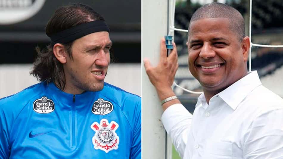 Montagem - Cássio e Marcelinho Carioca