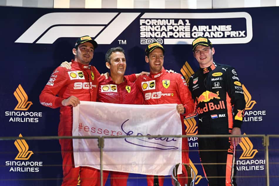Veja as marcas obtidas pela Ferrari com dobradinha no GP de Singapura