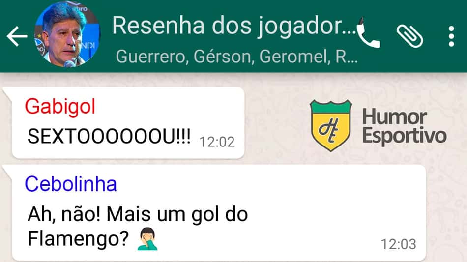 WhatsApp da Zoeira: a resenha dos jogadores após Flamengo e Grêmio