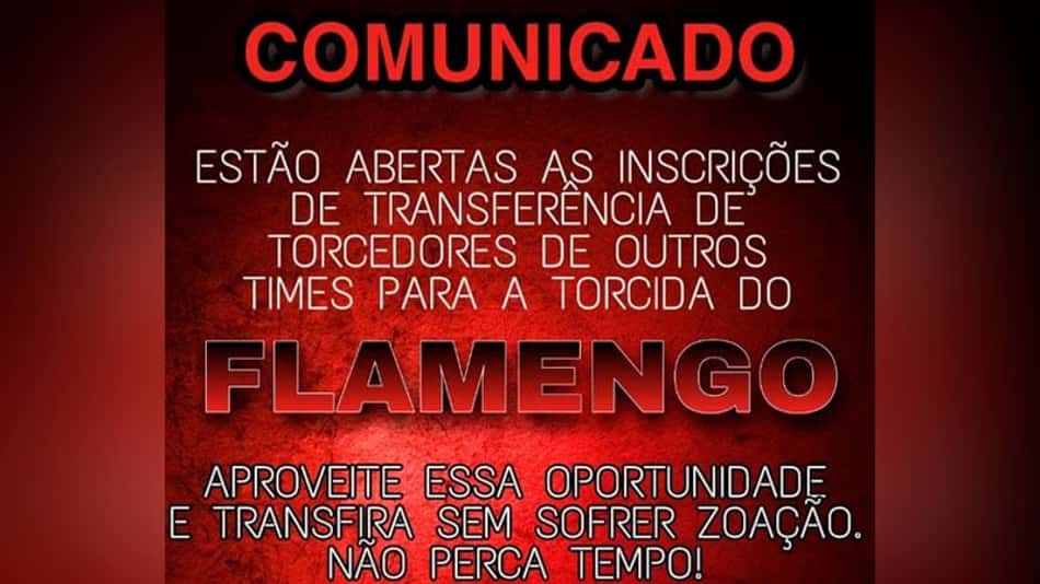 Flamenguistas provocam os rivais: 'Podem pular que o muro está baixo'