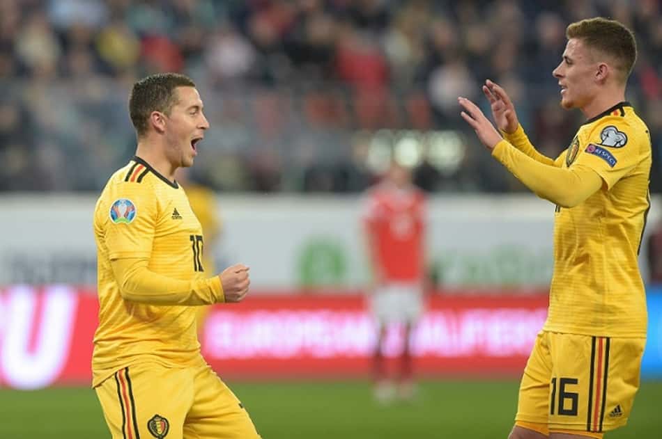 Irmãos Hazard marcam, Bélgica vence Rússia e segue sem perder nas Eliminatórias da Euro 2020