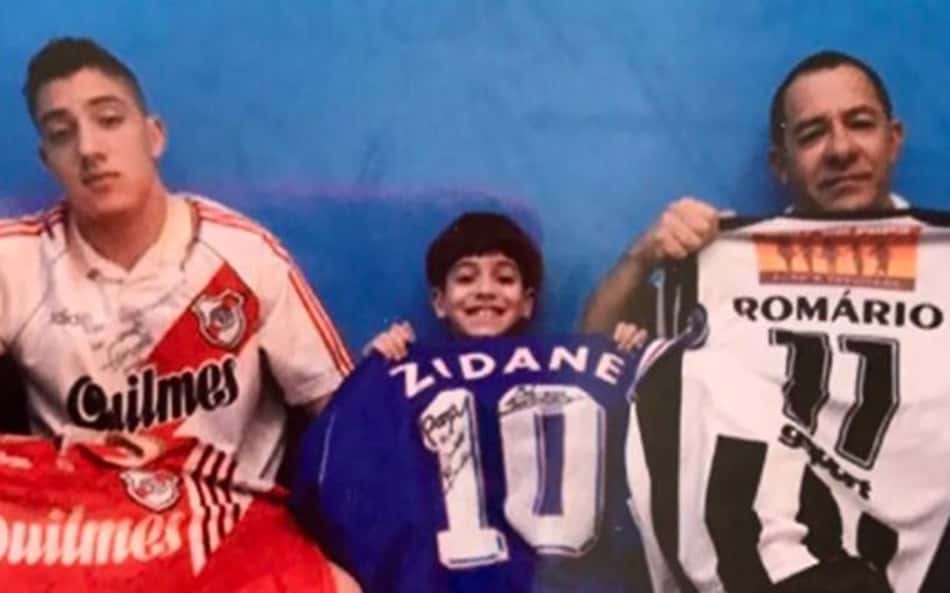 Vascaíno e fanático pelo River Plate, pai homenageia filhos com nomes de ídolos Francescoli e Zidane Romário