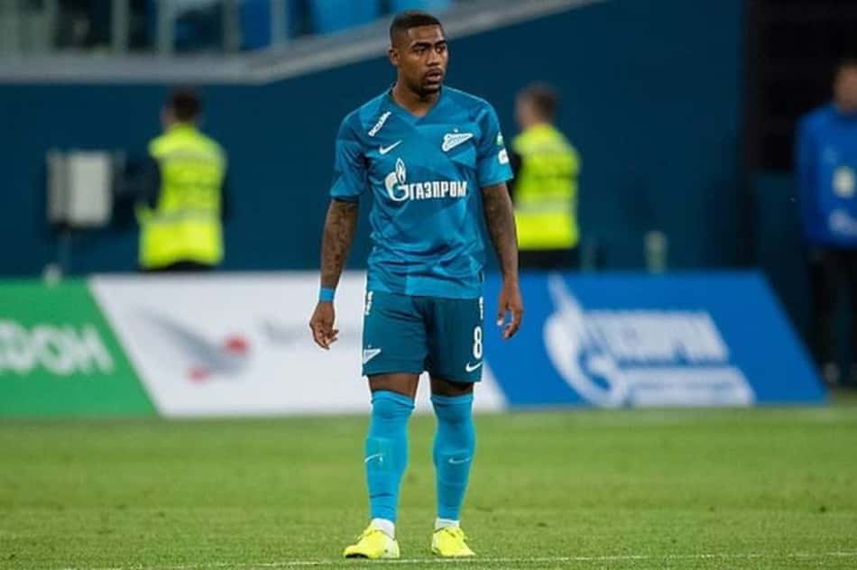 Malcom celebra marca comemorativa no Zenit-RUS