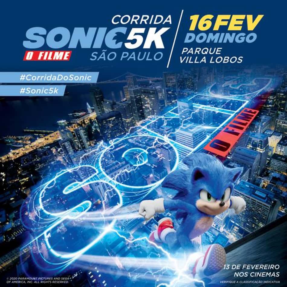 Sonic sai do videogame e vira tema de corridas em cidades do Brasil