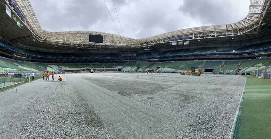 Allianz encerra 1ª de 5 semanas para instalar grama sintética; veja datas