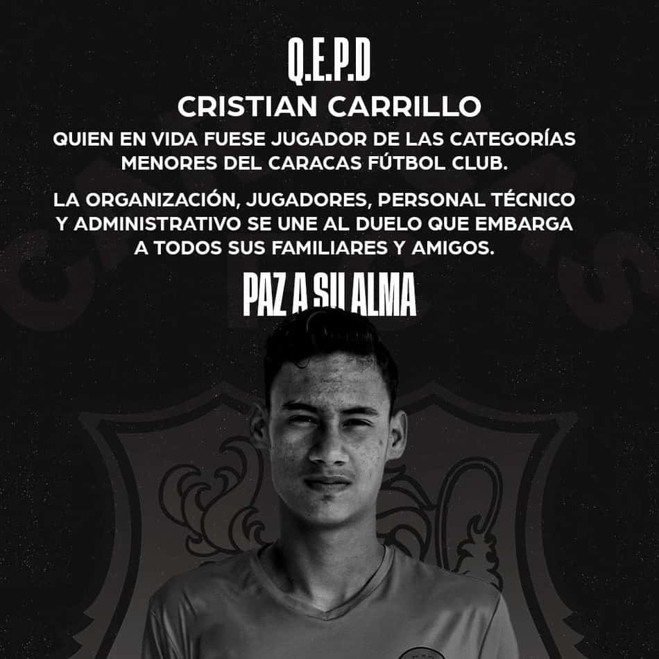 Nota de pesar sobre Cristian Carrillo