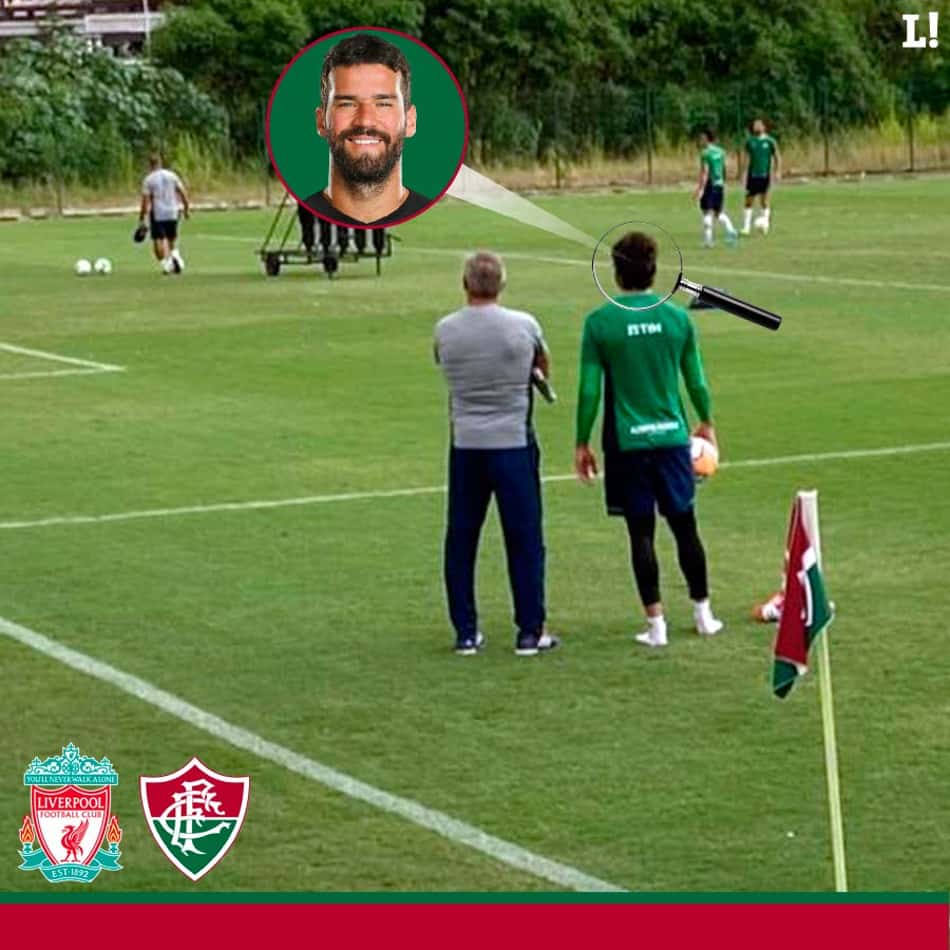 Curtindo folga no Brasil, goleiro Alisson aparece no CT do Fluminense e treina com irmão Muriel