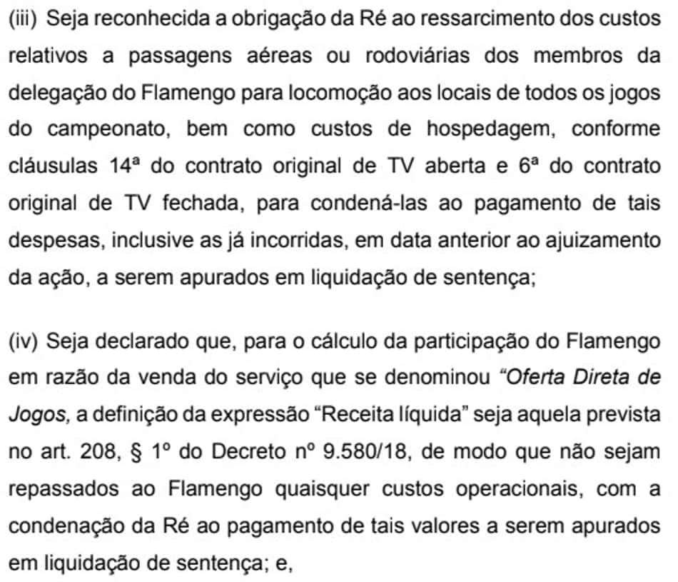 Contrato Flamengo x Globo - Inicial Fla
