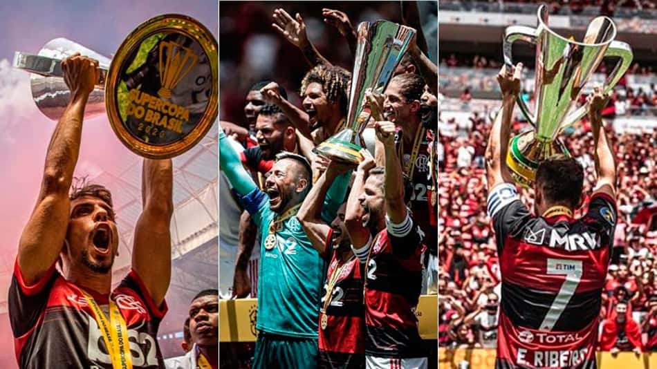 Montagem - Jogadores Flamengo (Instagram)
