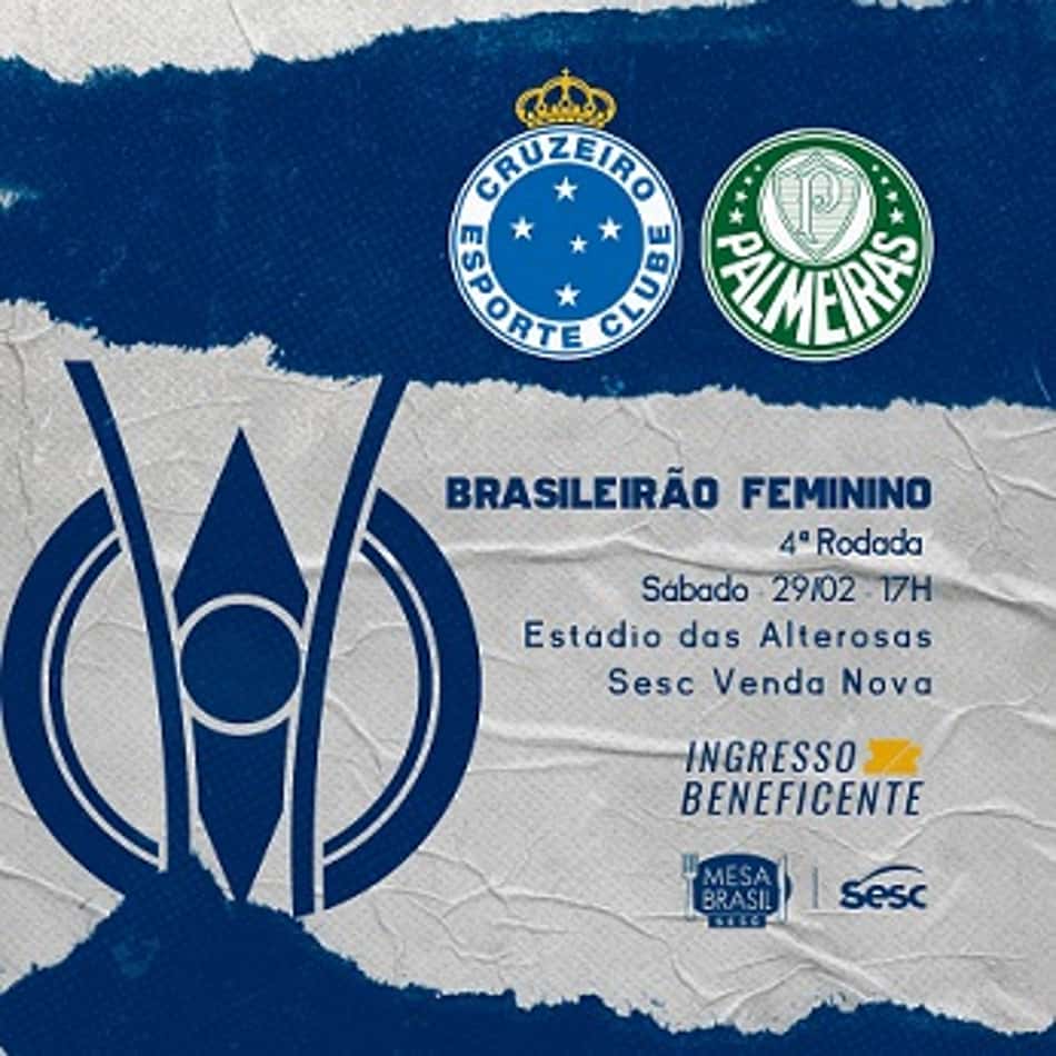 Duelo entre Cruzeiro e Palmeiras, pelo Brasileiro Feminino A1, dará início à ações para o Dia da Mulher
