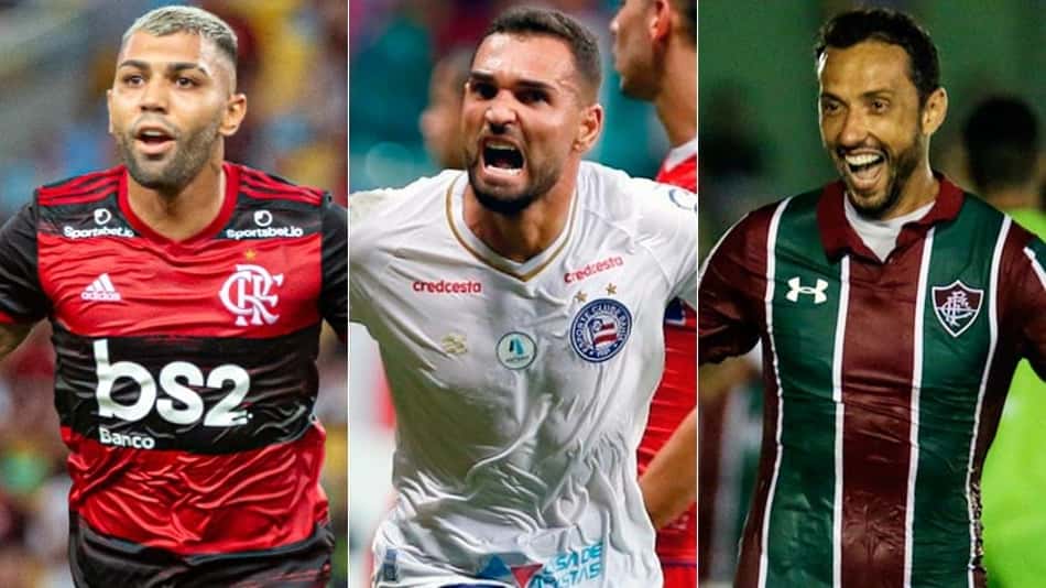 Montagem - Gabigol, Gilberto e Nenê