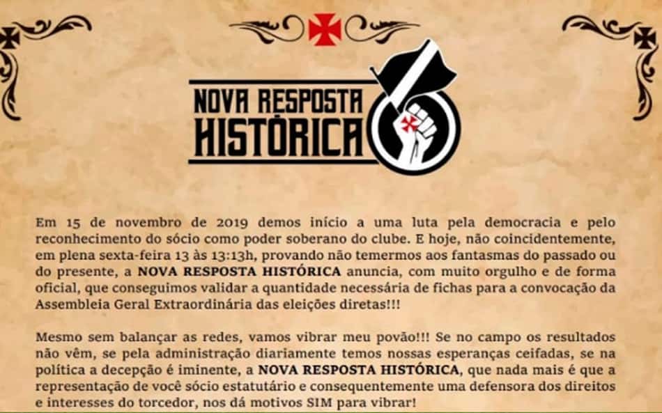 Sócios do Vasco atingem meta por pedido de eleições diretas via Código Civil
