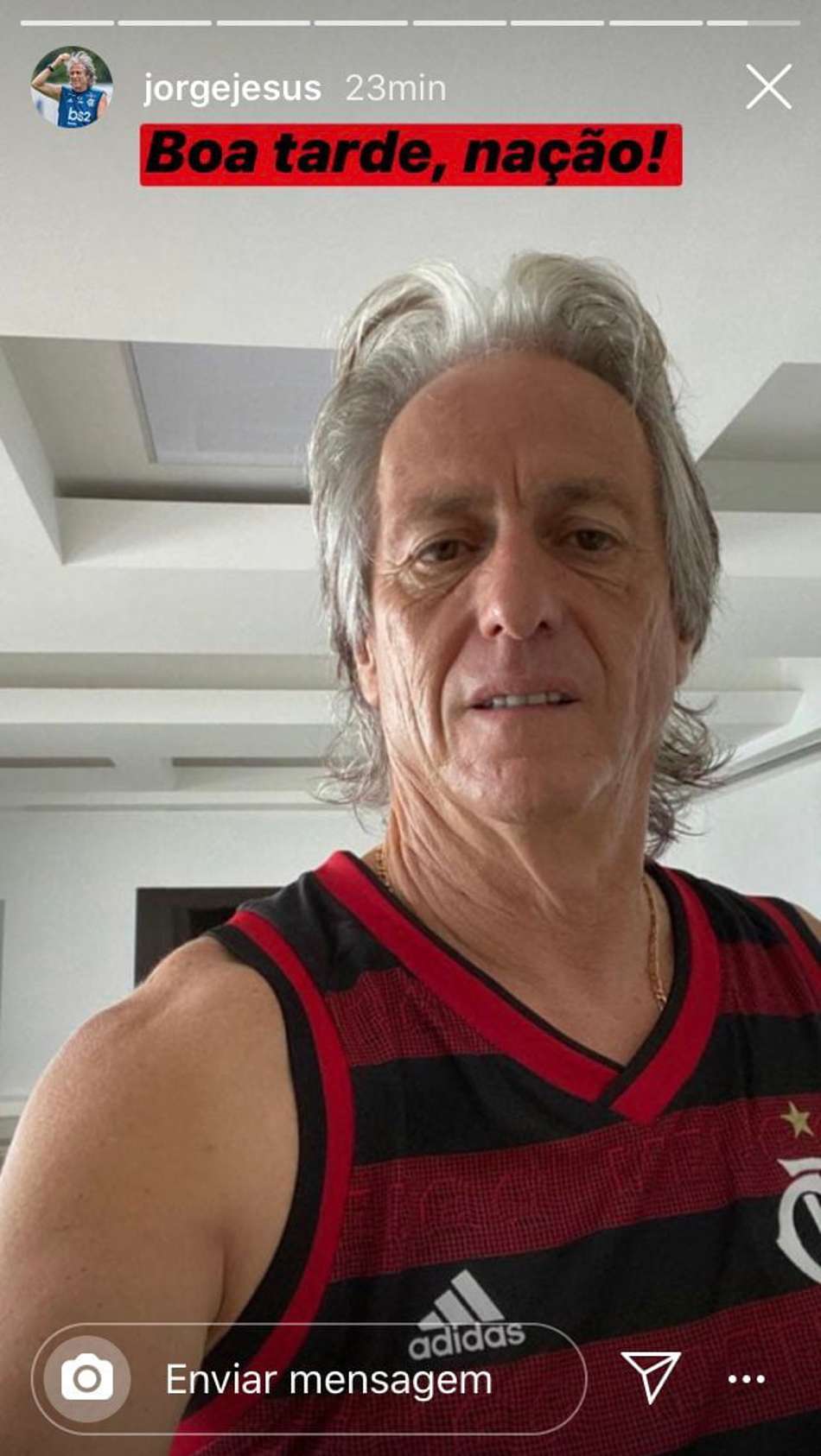 Jorge Jesus realiza nova coleta de materiais e segue em isolamento