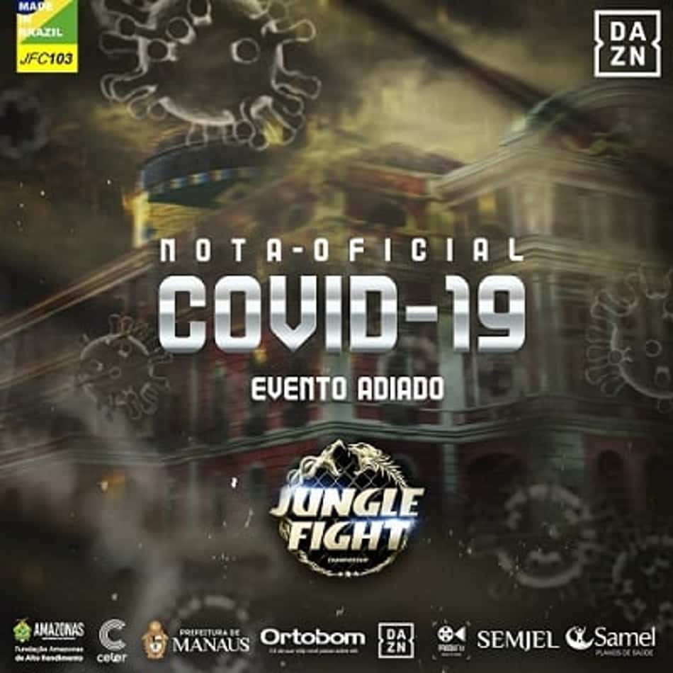 Por conta do coronavírus, Jungle Fight no DAZN 103 é adiado