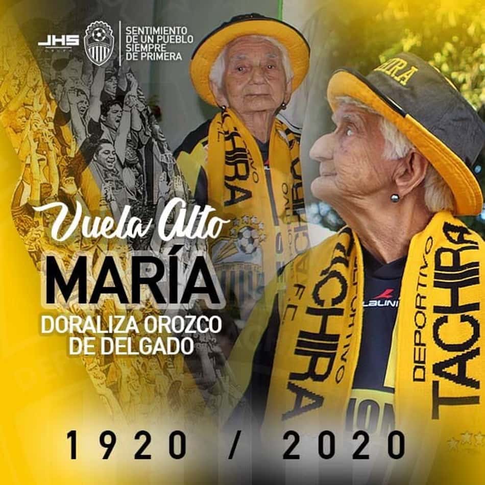 Torcedora símbolo do Deportivo Táchira morre aos 99 anos