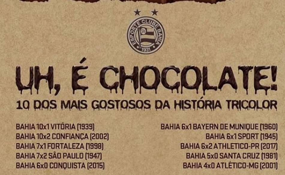 Uh, é chocolate! Bahia recorda 10 goleadas históricas