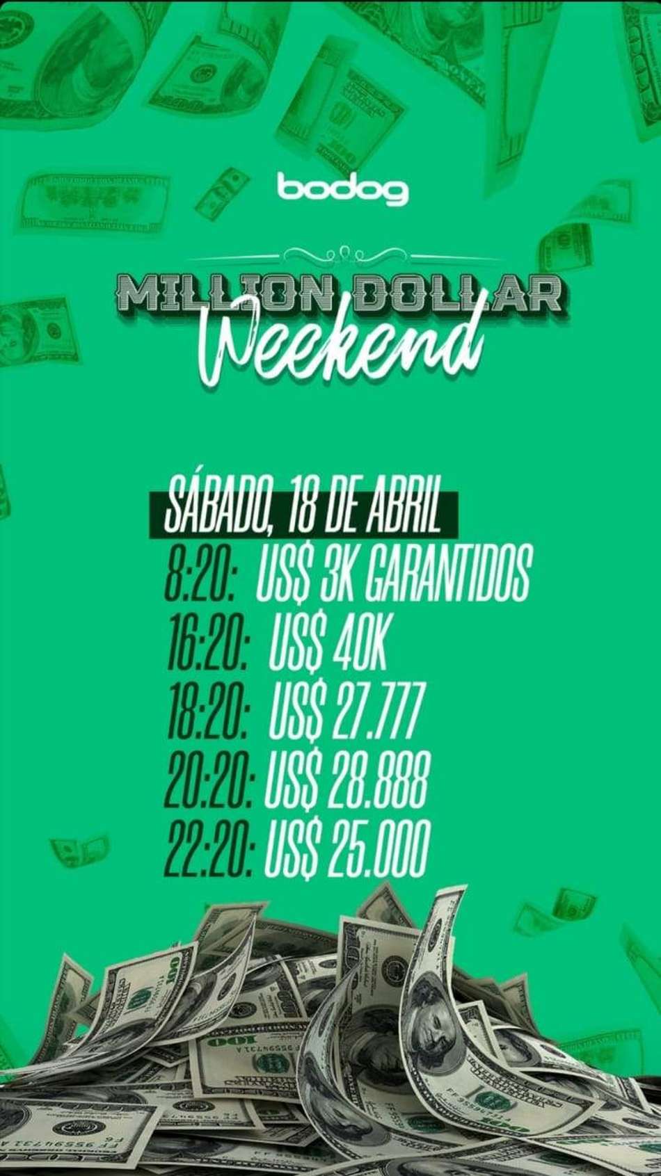 Fim de semana especial do Bodog tem cinco torneios neste sábado (18)
