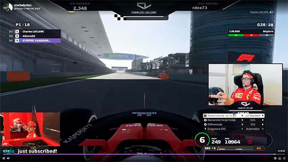 Charles Leclerc domina de ponta a ponta o Virtual GP da China