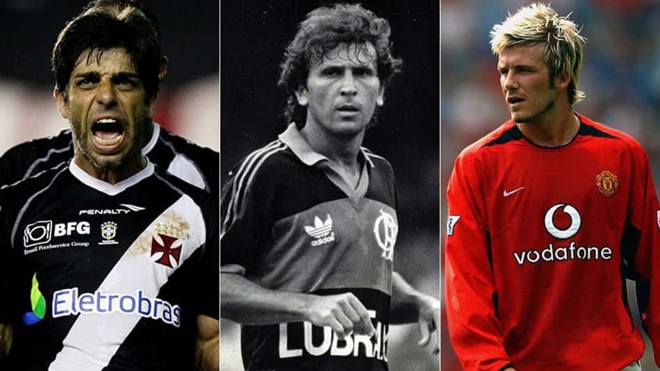 Montagem - Juninho Pernambucano, Zico e Beckham