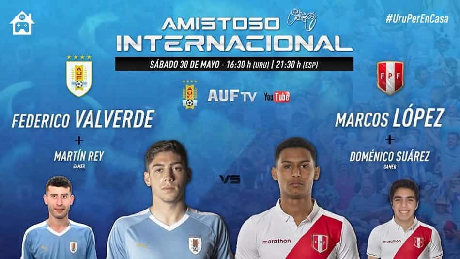 Uruguai e Peru farão amistoso virtual histórico no próximo sábado (30)