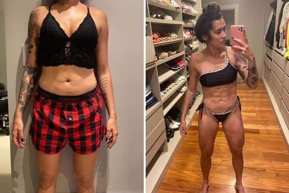 Esposa de Rodinei, Nina Ache perde peso após a gravidez e "seca" durante a quarentena; Veja fotos