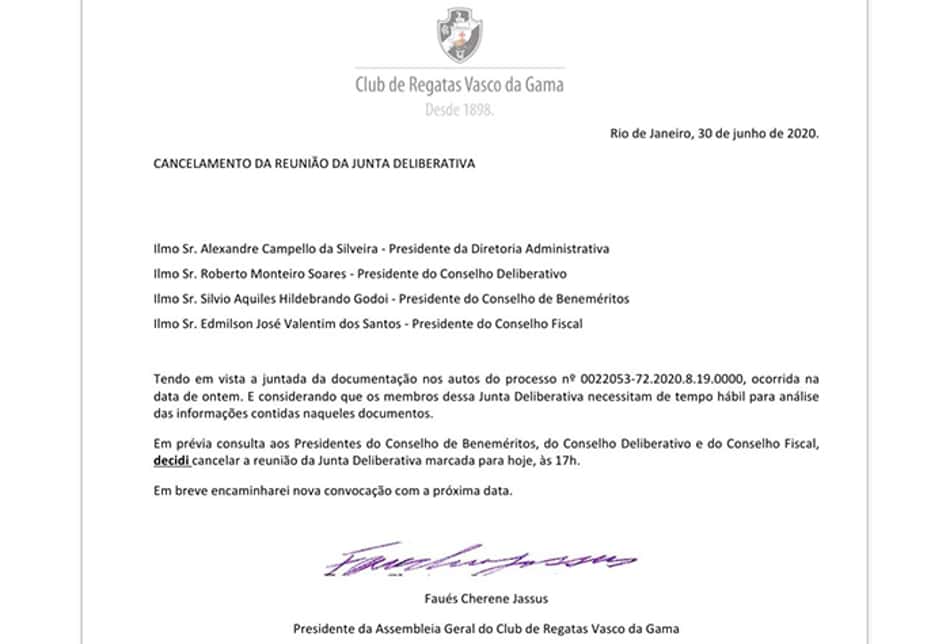 Reunião da Junta Deliberativa - Vasco