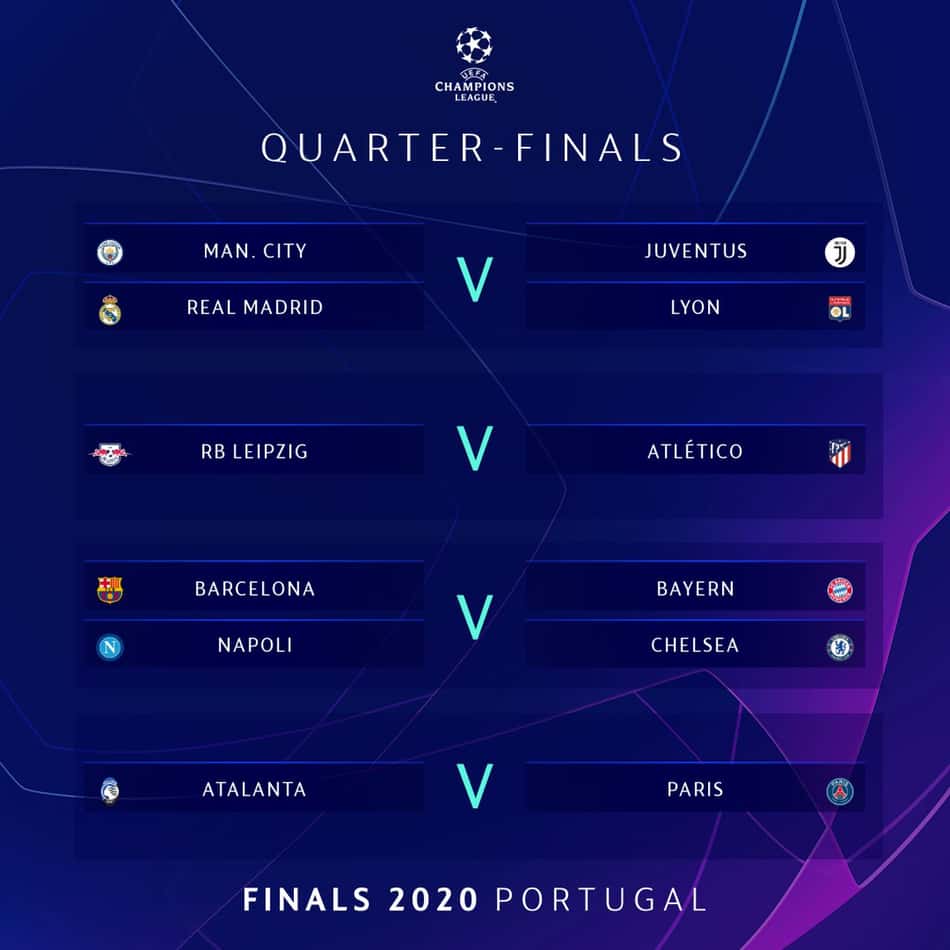 Liga dos Campeões 2020 quartas de final