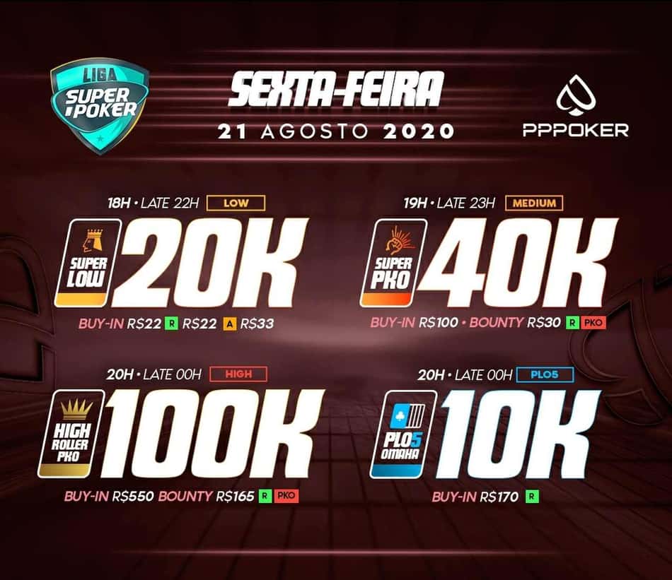 Liga SuperPoker: torneio de Hold'em, Omaha e PKOs agitam a sexta-feira