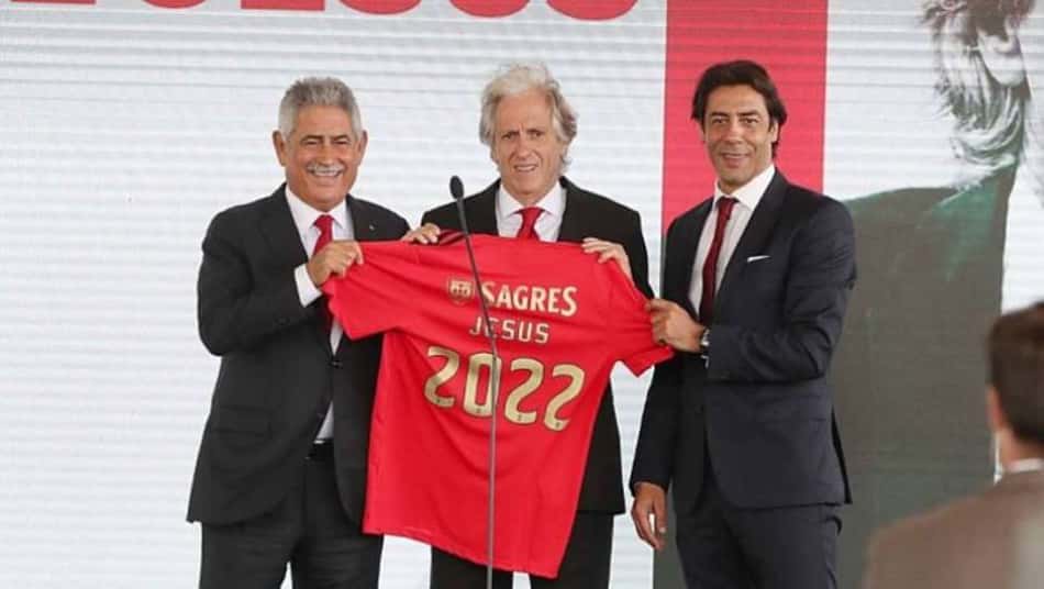 Luís Filipe Vieira, Jorge Jesus e Rui Costa - Benfica