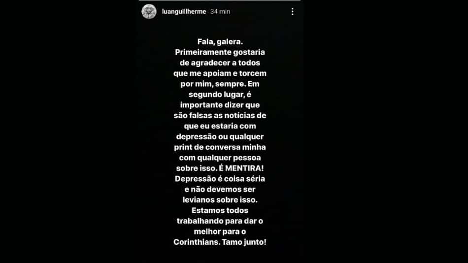 Luan - Corinthians - Fake News Depressão
