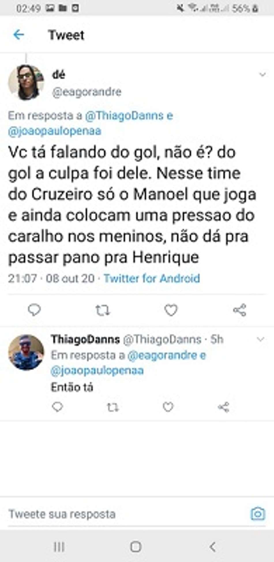 Apoio a Manoel nas redes sociais