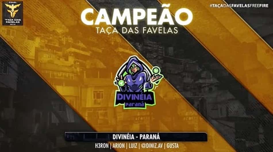 Divinéia é a campeã da Taça das Favelas Free Fire