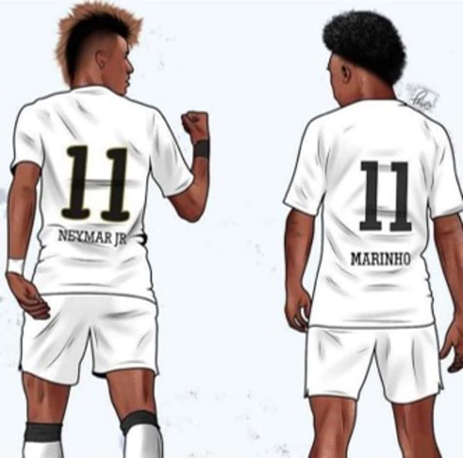 Neymar publica charge ao lado de Marinho e manda apoio ao Santos