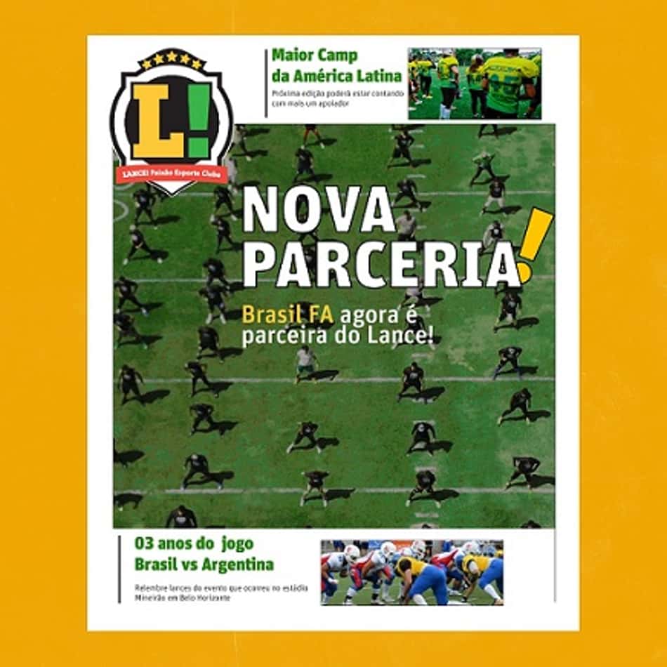 LANCE! e Brasil FA fazem parceria inédita na cobertura do Futebol Americano no Brasil