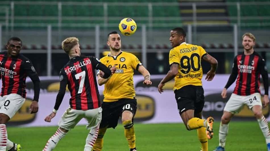 Milan tropeça, empata com a Udinese e se complica na briga pelo título do Campeonato Italiano