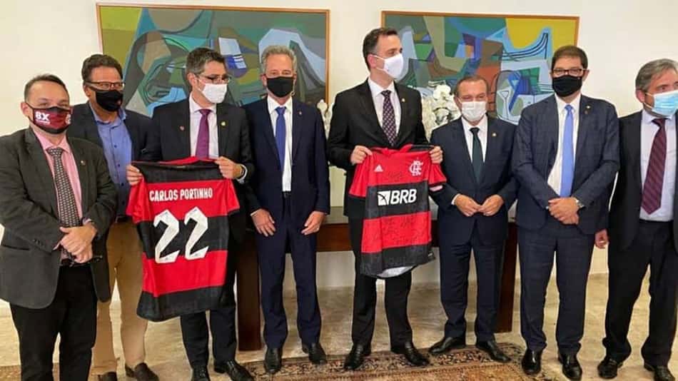 Diretoria do Flamengo se reúne com o senador Rodrigo Pacheco, presidente do Congresso: 'Importante espaço'