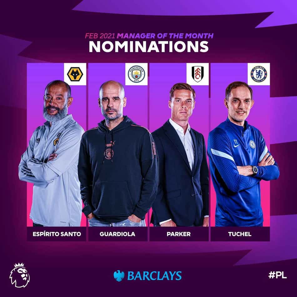 Com Guardiola e Tuchel, Premier League divulga indicados ao prêmio de melhor treinador de fevereiro
