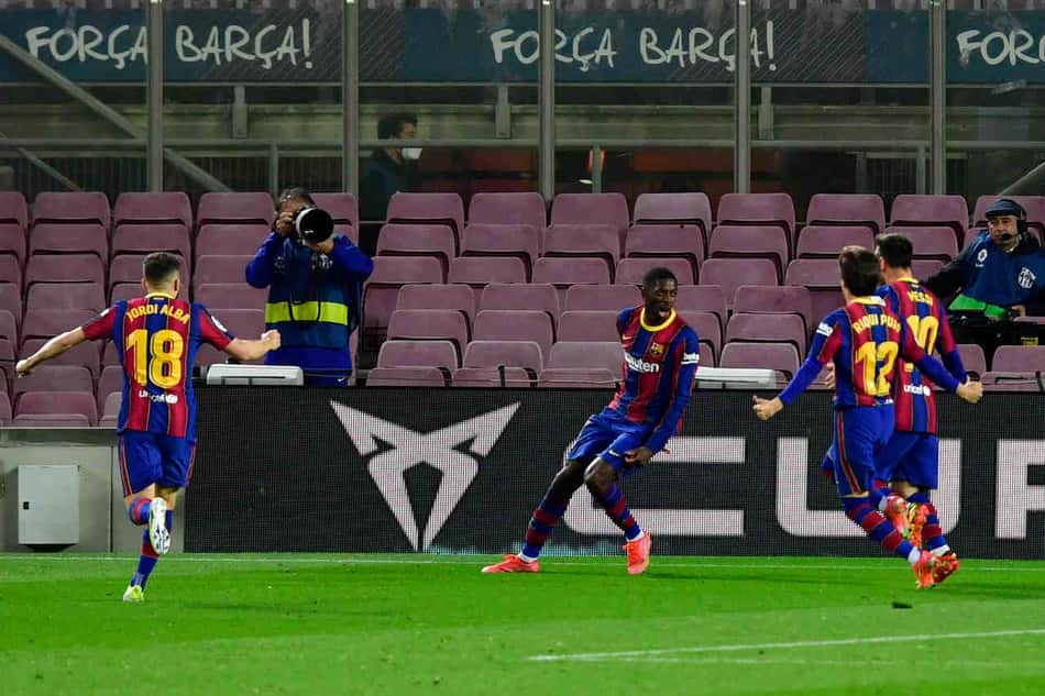 Dembélé marca no fim, Barcelona vence o Valladolid e fica a um ponto do Atlético de Madrid no Espanhol