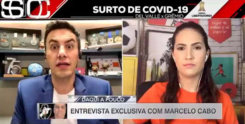 Apresentador da ESPN fica no vácuo ao vivo no 'SportsCerter', e cena gera risada nas redes: 'Sim ou não, Mari?'