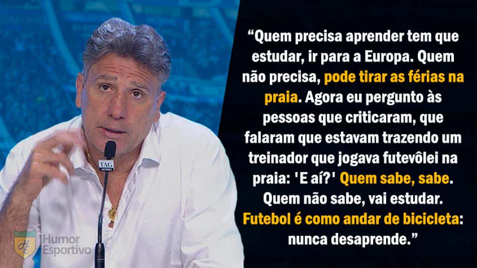Relembre frases polêmicas e hilárias de Renato Gaúcho pelo Grêmio